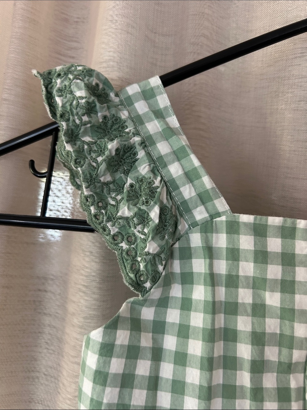 Green gingham baby dress, 2T